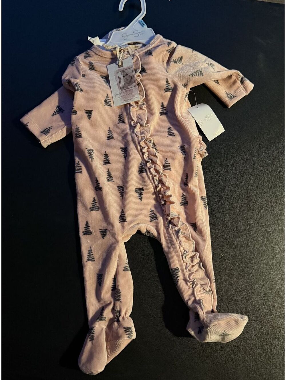 New With Tags Pink Footed Sleeper with Tree Print for Babies, 3-6months